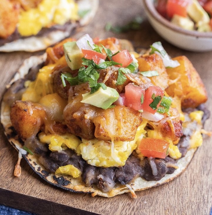 Refried Bean Tacos with Corn Salad