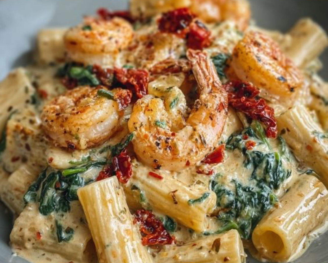 Creamy Alfredo Shrimp Rigatoni