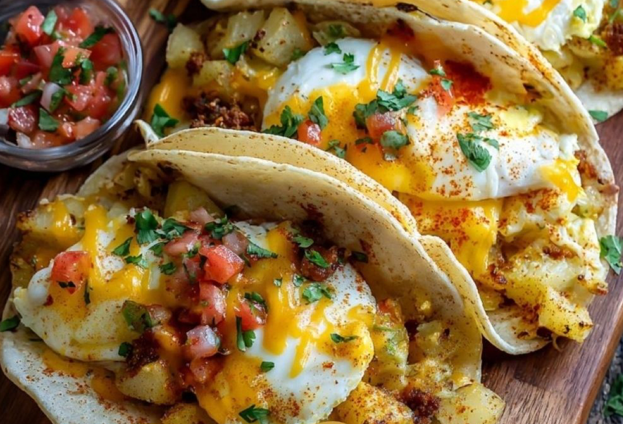 Egg, Potato, Cheese Tacos