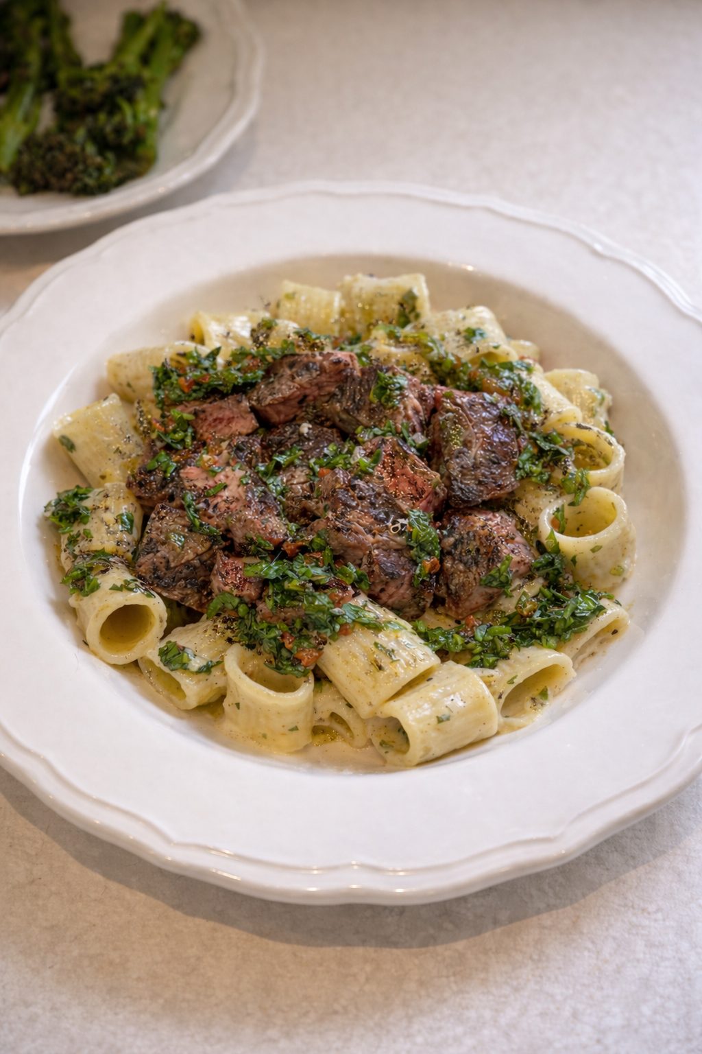 Chimichurri Steak Alfredo Rigatoni