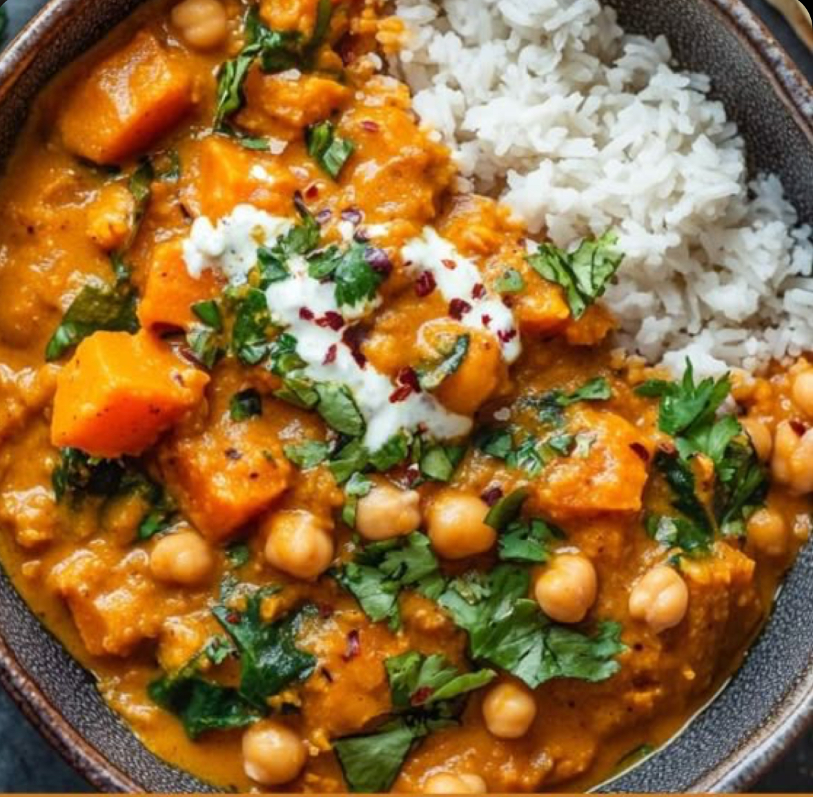 Sweet Potato & Chickpea Coconut Curry
