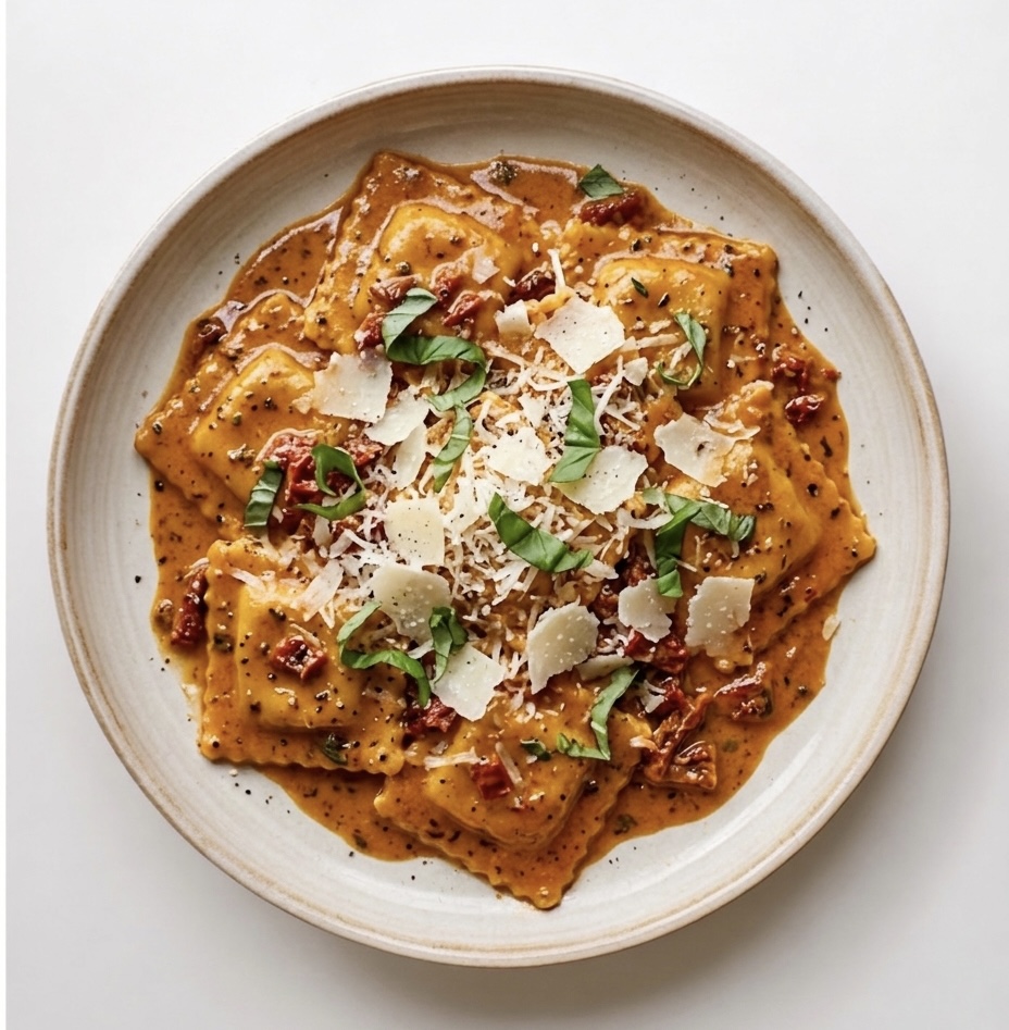 Creamy Sun-dried Tomato Ravioli