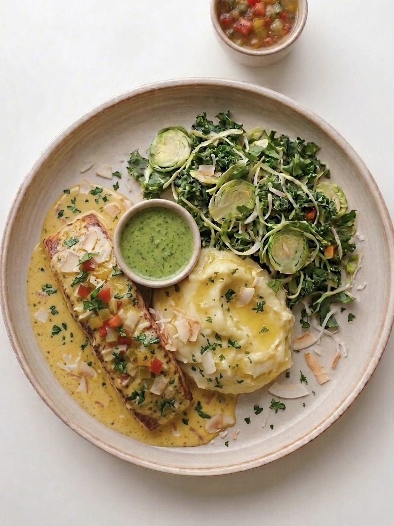 Coconut Salmon w Green Goddess Salad